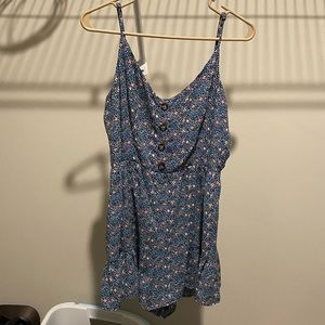 Floral blue romper
